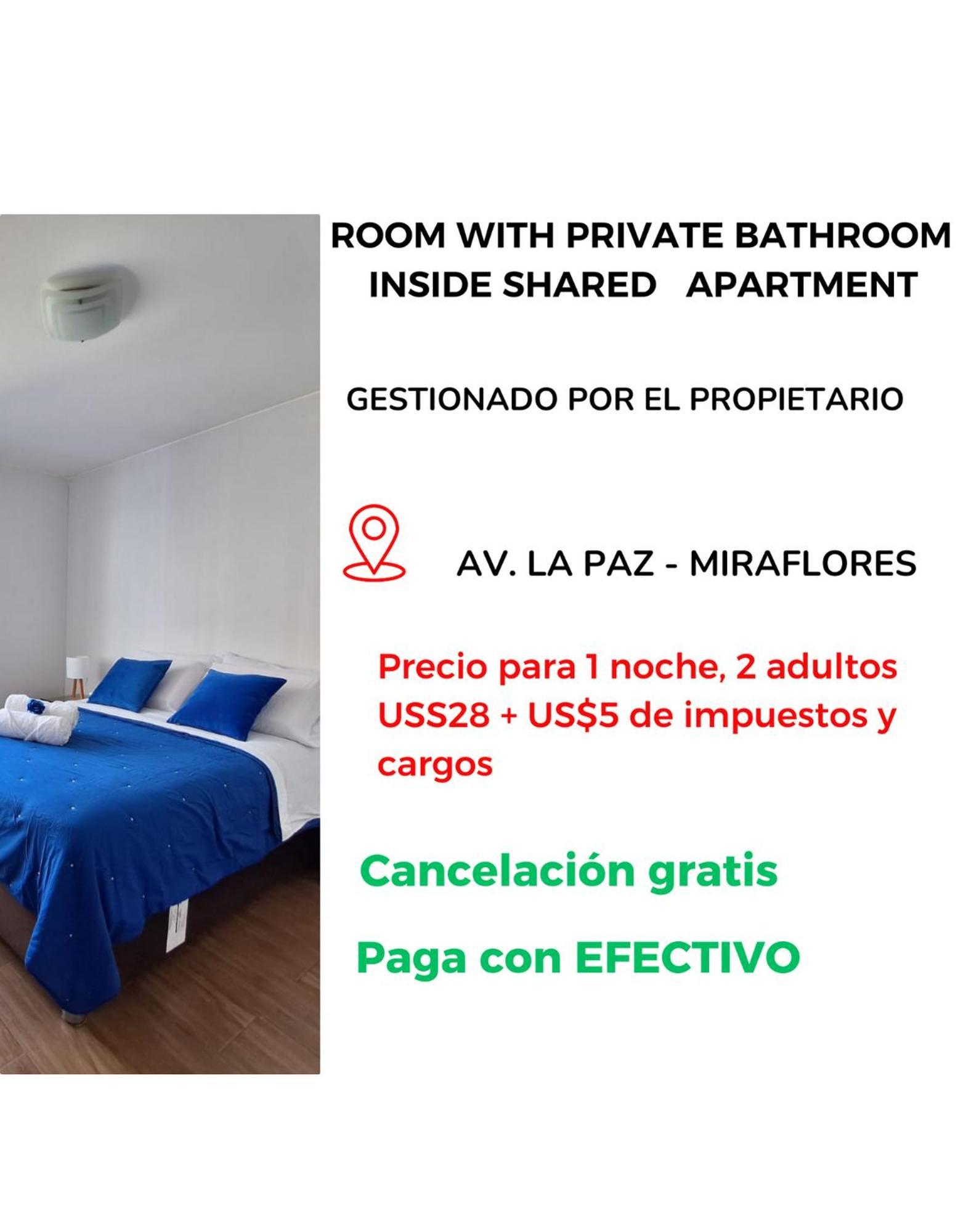 Habitacion Bano Propio La Paz 1 Ліма Екстер'єр фото